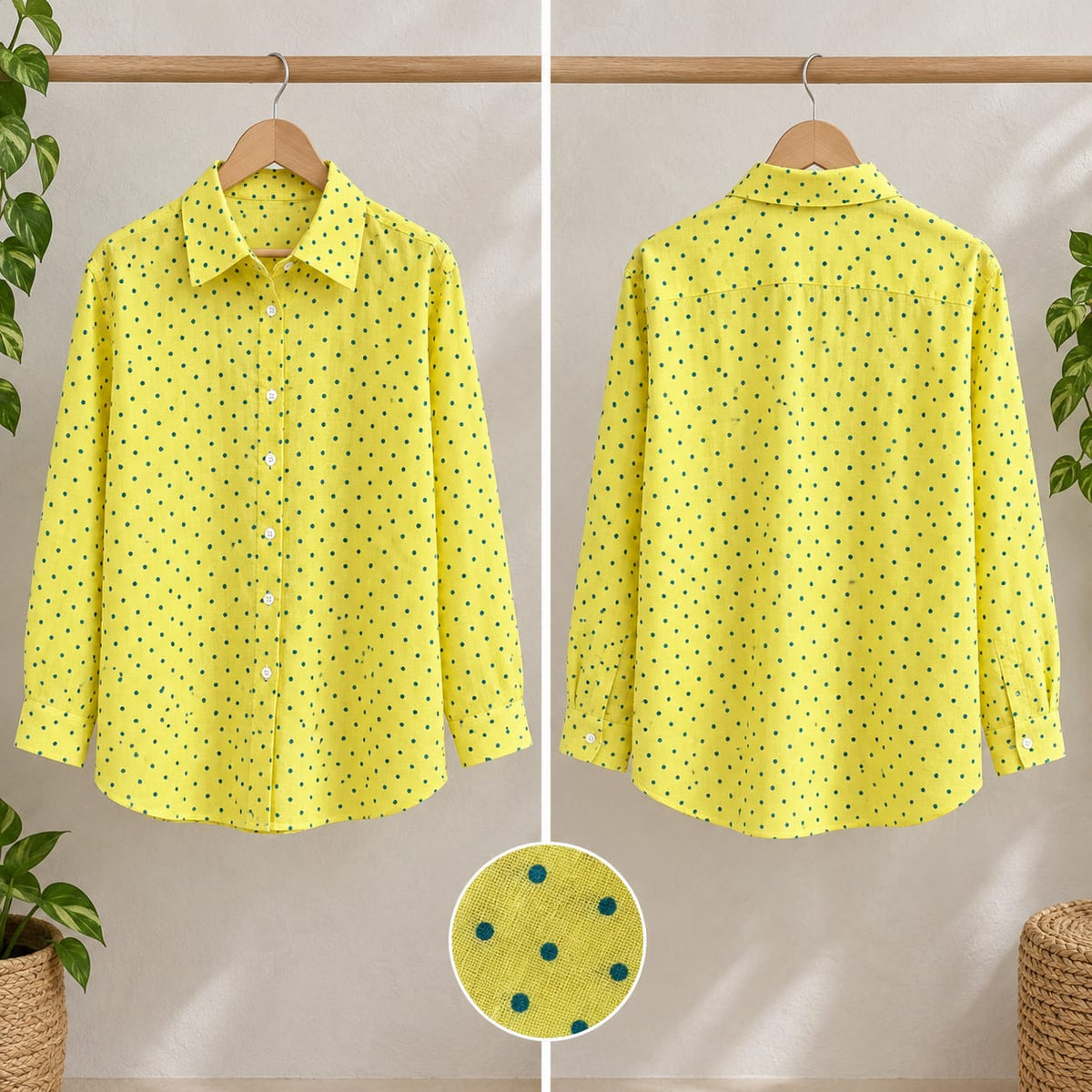 Sunlit Polka Linen Shirt