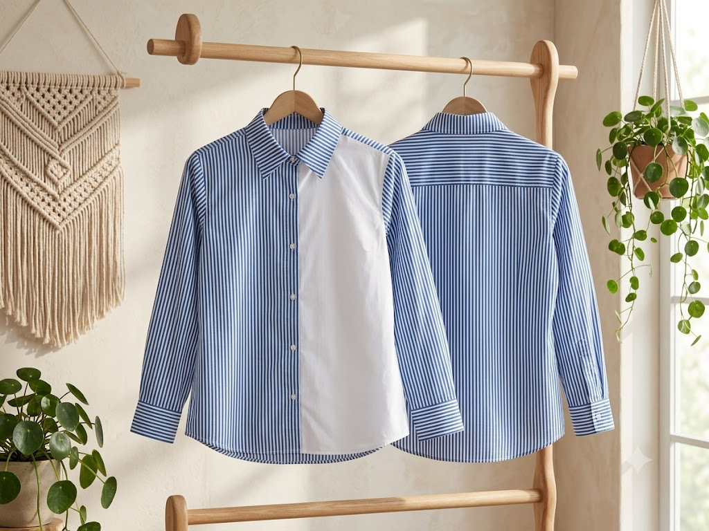 The Split-Panel Striped Shirt