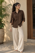 Coffee Brown Linen Shirt