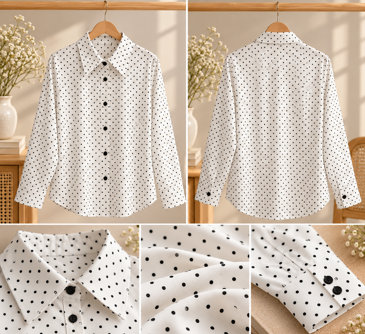 White & Black Dots Shirt