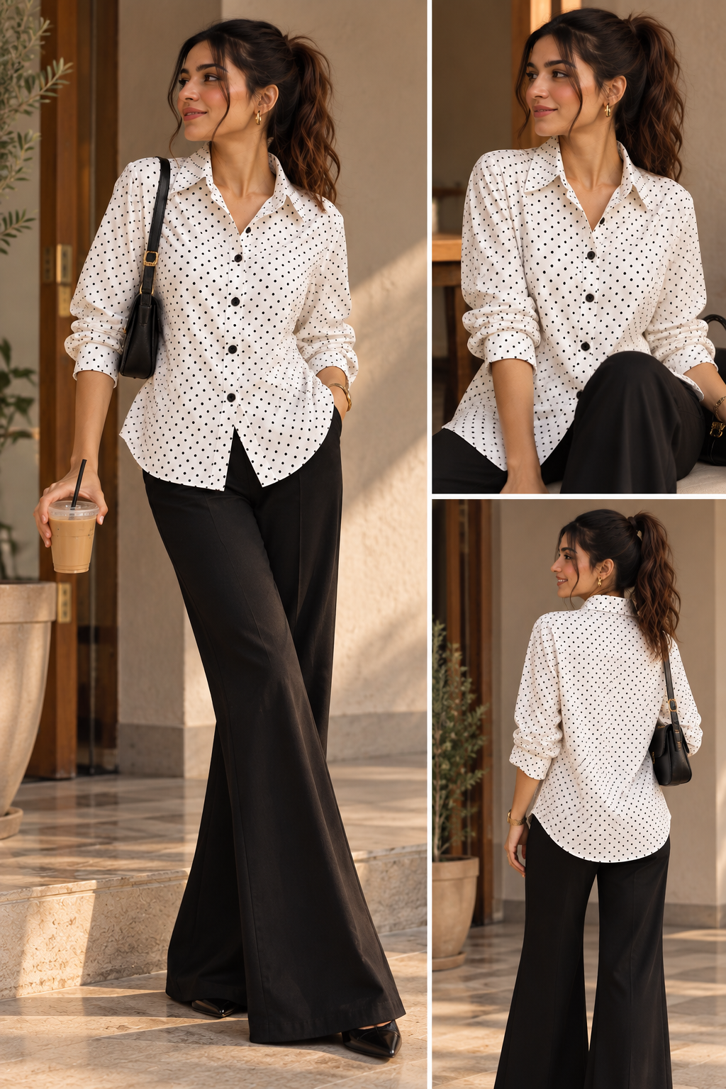 White & Black Dots Shirt
