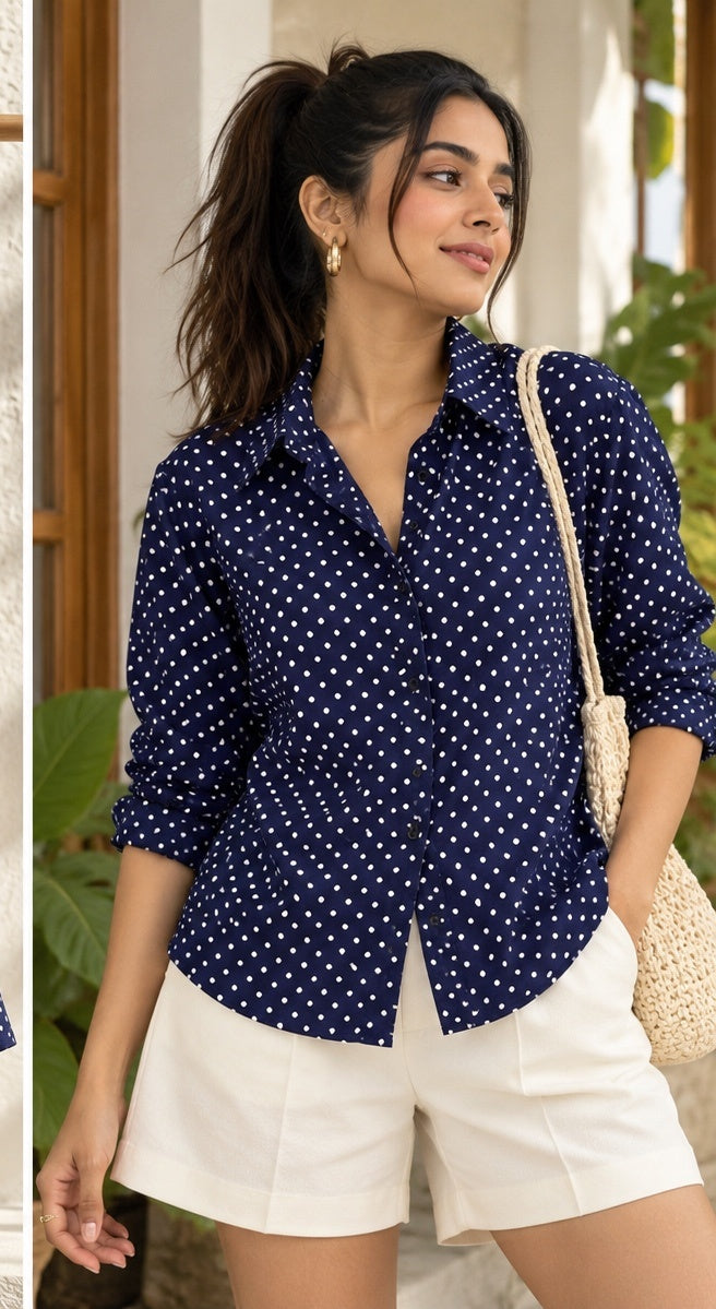 Navy Dot Shirt